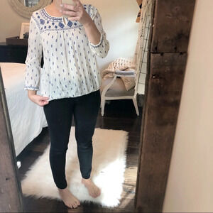 Lucky Brand Small cotton boho peasant blouse